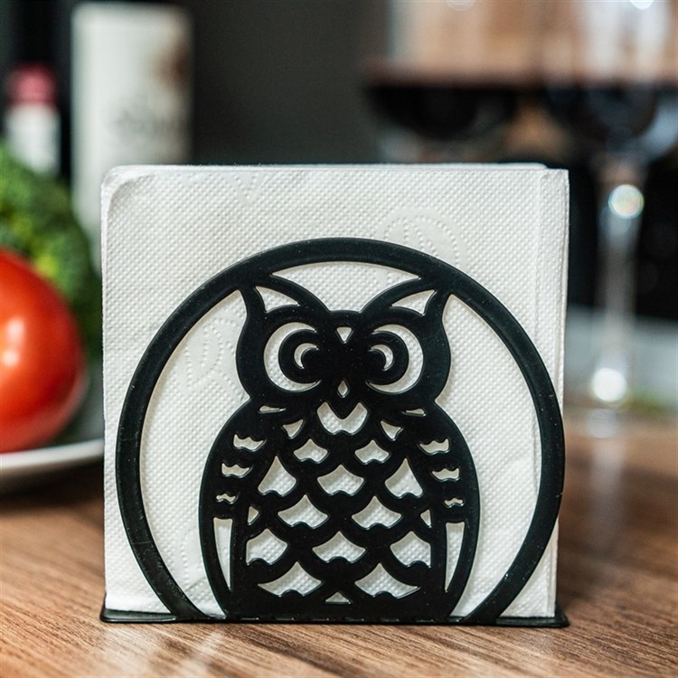 Салфетница кухонная металлическая Сова - фото 238578