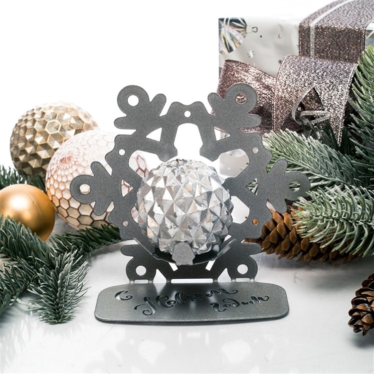 Подсвечник Снежинка металл для одной свечи - фото 239521