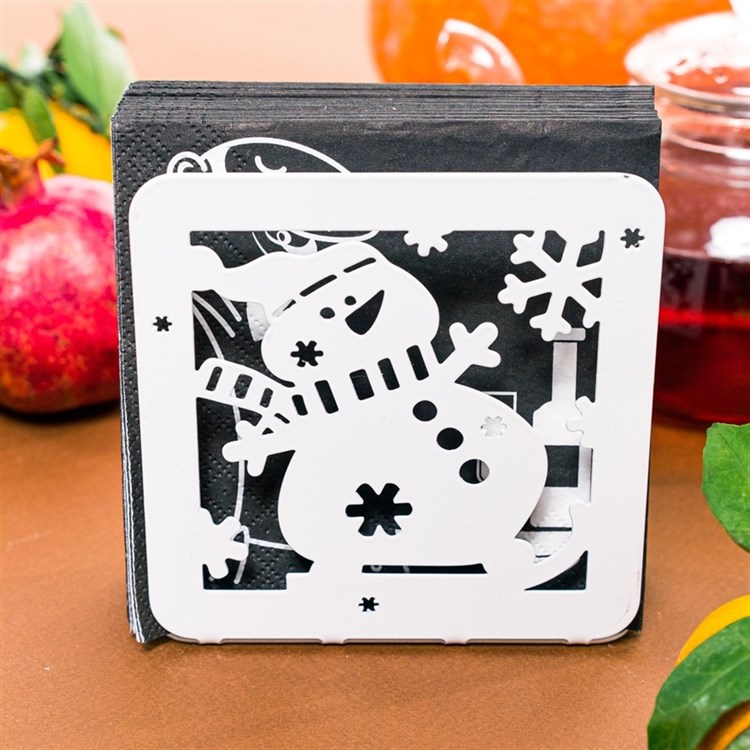 Салфетница из металла Снеговик - фото 239591