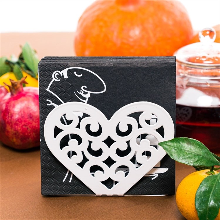 Салфетница кухонная из металла Сердце - фото 239635