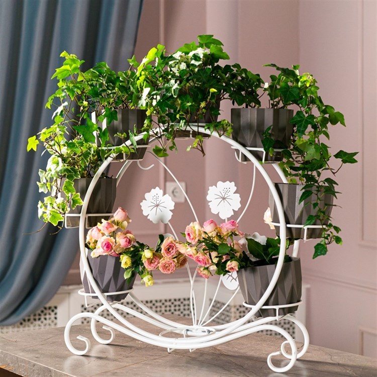 Подставка для цветов на подоконник на 8 кашпо 41-006 - фото 239950