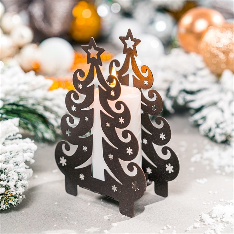 Подсвечник Елка декор на стол  металлический - фото 240930