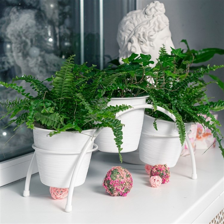 Подставка для цветов на подоконник 41-944 на 3 кашпо - фото 242143