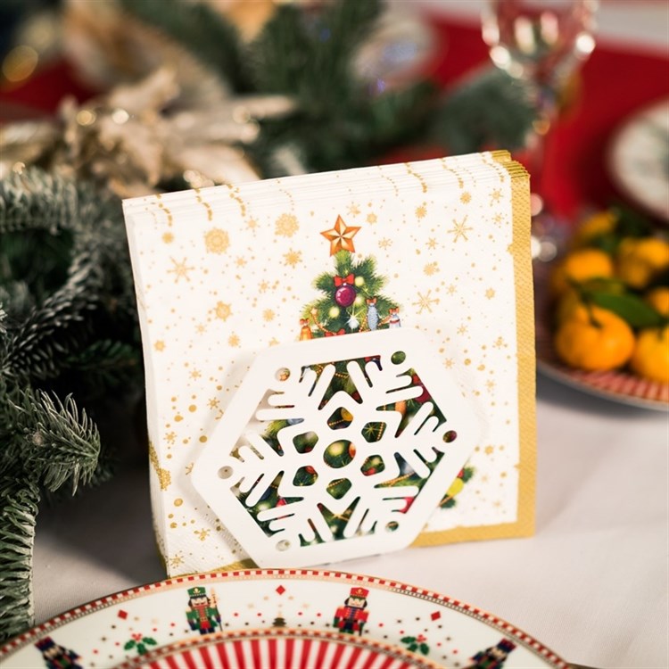 Салфетница кухонная из металла Снежинка - фото 243063