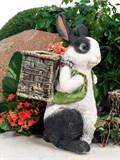 Садовые фигуры для дачи и огорода кролик с кашпо - фото 220049