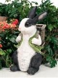 Садовые фигуры для дачи и огорода кролик с кашпо - фото 220053