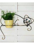 Подставка для цветов металлическая настенная Кошка 96-012 - фото 229618