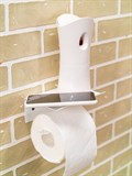 Держатель для туалетной бумаги с полкой под телефон - фото 234824