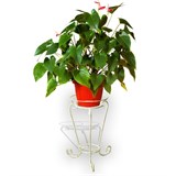 Подставка для одного цветка 14-011, металлическая, белая с золотом - фото 236471