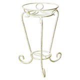 Подставка для одного цветка 14-011, металлическая, белая с золотом - фото 236472