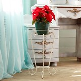 Подставка для одного цветка 14-011, металлическая, белая с золотом - фото 236474