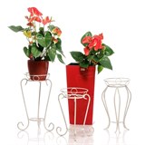 Подставка для одного цветка 14-011, металлическая, белая с золотом - фото 236475