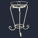 Подставка для одного цветка 14-011, металлическая, белая с золотом - фото 236476