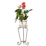 Подставка для одного цветка 14-011, металлическая, белая с золотом - фото 236477