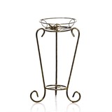 Подставка для одного цветка 14-011, металлическая, белая с золотом - фото 236479