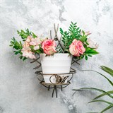 Подставка настенная для одного цветка 15-001 металл - фото 236512