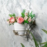 Подставка настенная для одного цветка 15-001 металл - фото 236514