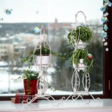 Подставка на подоконник для 3-х растений 14-954 металл цв.белый h=88см - фото 236633