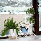 Подставка на подоконник для 3-х растений 14-954 металл цв.белый h=88см - фото 236634