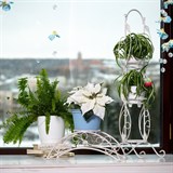 Подставка на подоконник для 3-х растений 14-954 металл цв.белый h=88см - фото 236635
