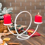 Кованый подсвечник настольный на две свечи 603-02 - фото 236754