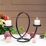 Кованый подсвечник настольный на две свечи 603-02 - фото 236759