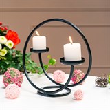 Кованый подсвечник настольный на две свечи 603-02 - фото 236760