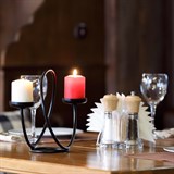 Кованый подсвечник настольный на две свечи 603-02 - фото 236762