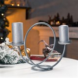 Кованый подсвечник настольный на две свечи 603-02 - фото 236768