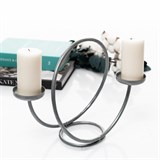 Кованый подсвечник настольный на две свечи 603-02 - фото 236770