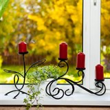 Подсвечник настольный кованый для трёх свечей - фото 236788