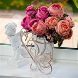 Подставка на подоконник Бабочка 95-034 белый с золотом d=15 см - фото 236815