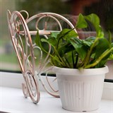 Подставка на подоконник Бабочка 95-034 белый с золотом d=15 см - фото 236817