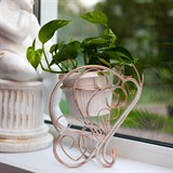 Подставка на подоконник Бабочка 95-034 белый с золотом d=15 см - фото 236818