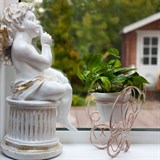 Подставка на подоконник Бабочка 95-034 белый с золотом d=15 см - фото 236819