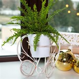 Подставка на подоконник Бабочка 95-034 белый с золотом d=15 см - фото 236820