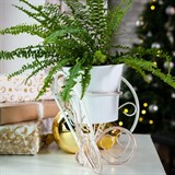 Подставка на подоконник Бабочка 95-034 белый с золотом d=15 см - фото 236821