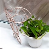 Подставка на подоконник Бабочка 95-034 белый с золотом d=15 см - фото 236826