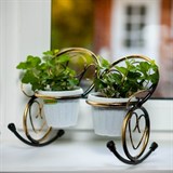 Подставка для 2 кашпо с цветами 95-036 d=10см - фото 236850