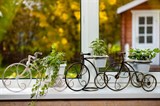 Подставка для цветов на 2 кашпо Велосипед 95-042 d=10см - фото 236897