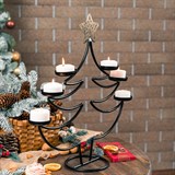 Подсвечник новогодний для 6 свечей 217-10-B металлический - фото 236954