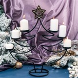 Подсвечник новогодний для 6 свечей 217-10-B металлический - фото 236956