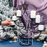 Подсвечник новогодний для 6 свечей 217-10-B металлический - фото 236957