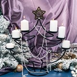 Подсвечник новогодний для 6 свечей 217-10-B металлический - фото 236958