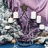 Подсвечник новогодний для 6 свечей 217-10-B металлический - фото 236959