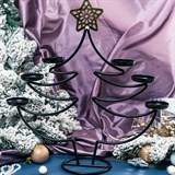 Подсвечник новогодний для 6 свечей 217-10-B металлический - фото 236960