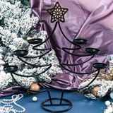 Подсвечник новогодний для 6 свечей 217-10-B металлический - фото 236961