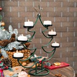 Подсвечник новогодний для 6 свечей 217-10-B металлический - фото 236964