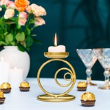 Подсвечник на одну свечу 607-17 металлический h=14 см - фото 237125