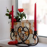 Металлический подсвечник на две свечи 607-18 - фото 237135